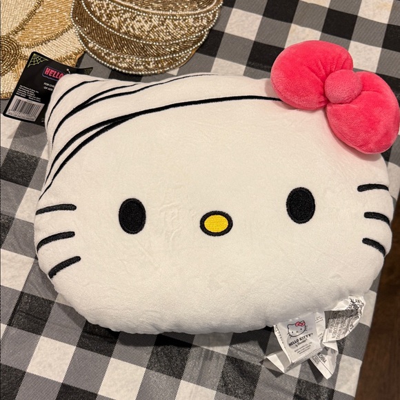 Hello Kitty Other - Hello Kitty White and Pink Plush with Bow large pillow